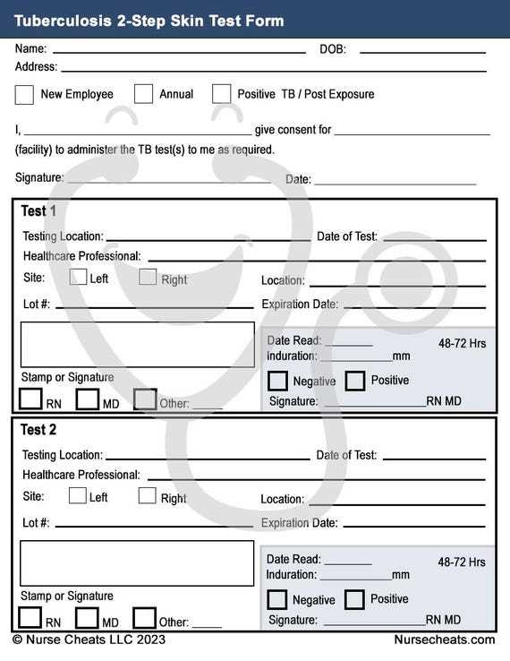 tb test form printable