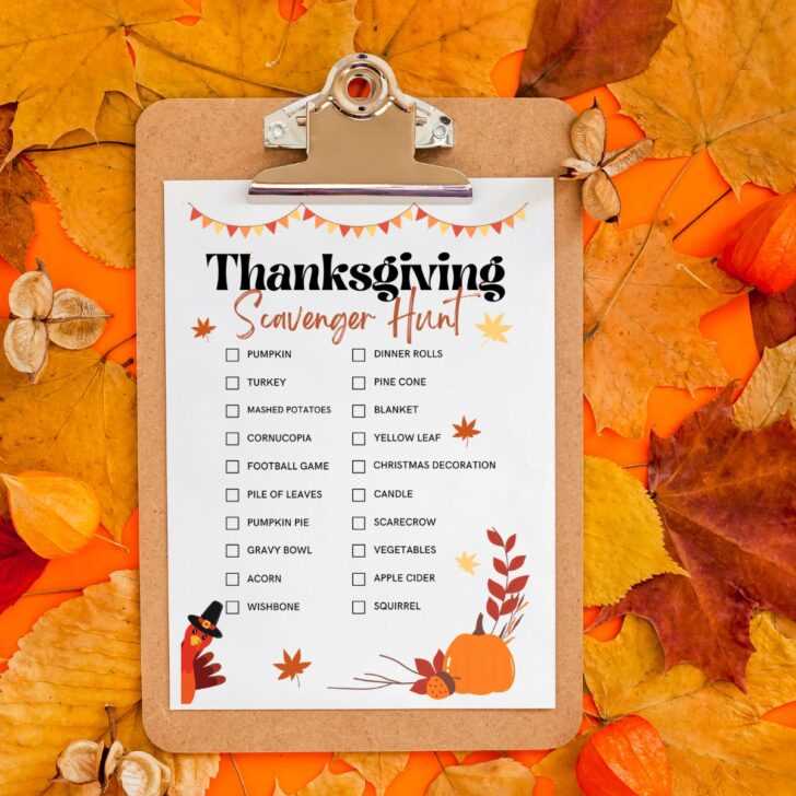 thanksgiving scavenger hunt free printable