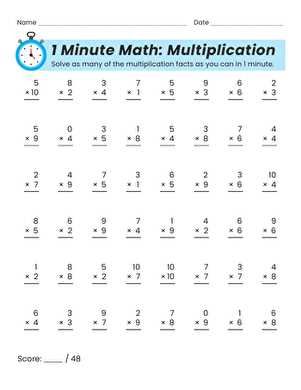 times table speed test printable