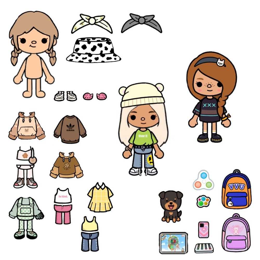 toca boca paper doll girl free printable