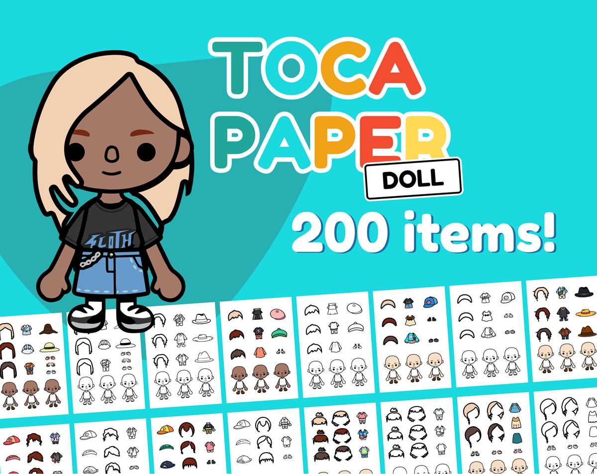 toca boca paper doll girl free printable
