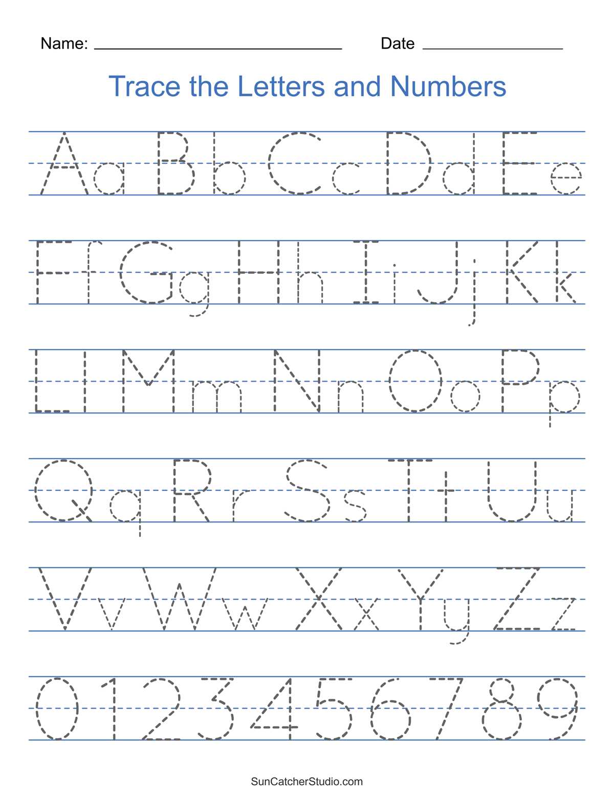 traceable alphabet worksheets printable