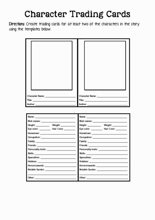 trading card template printable