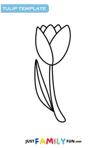 tulip outline printable