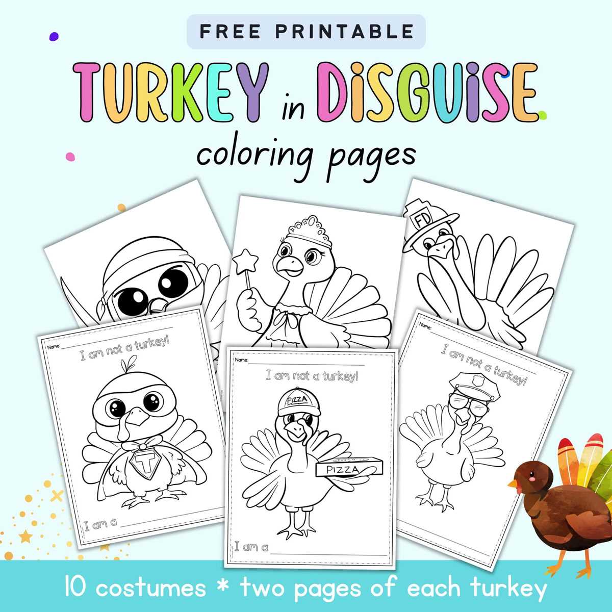 turkey disguises printable
