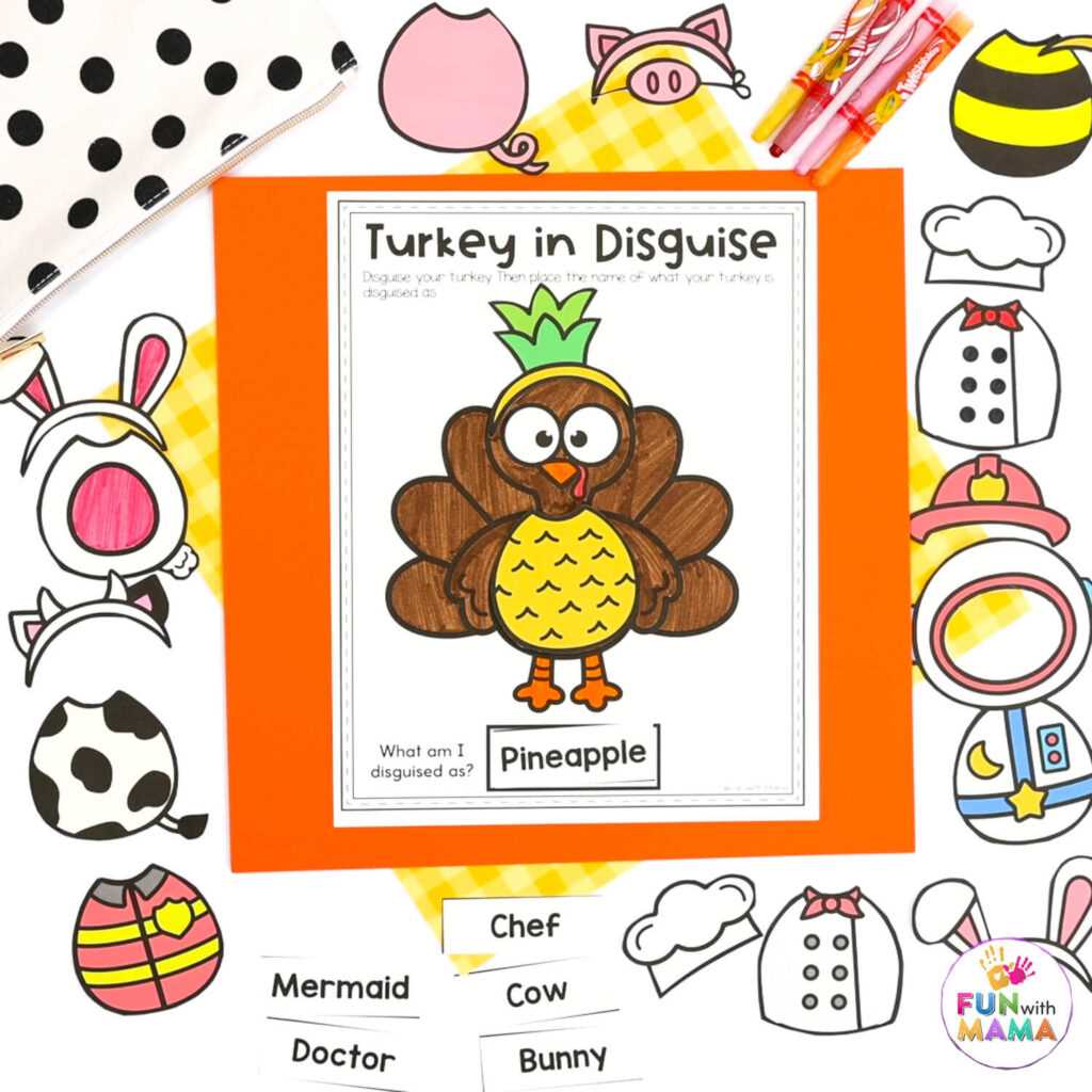 turkey in disguise printable outfits