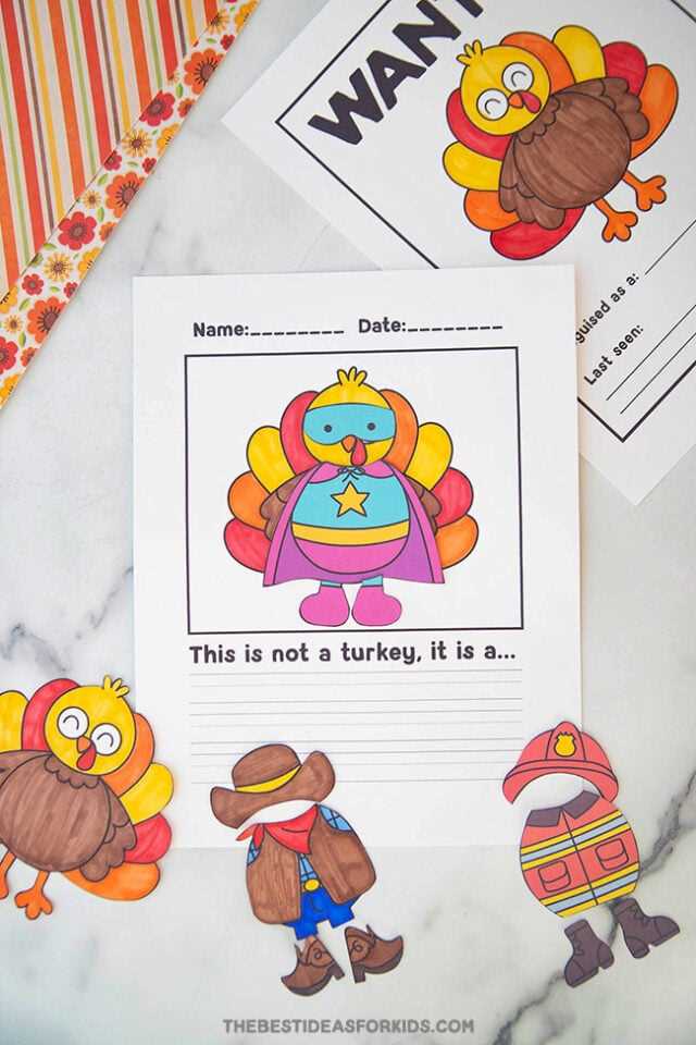 turkey in disguise printable outfits