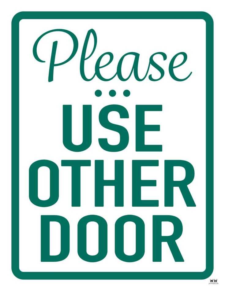 use other door printable sign