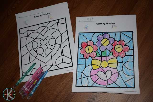 valentine color by number printable