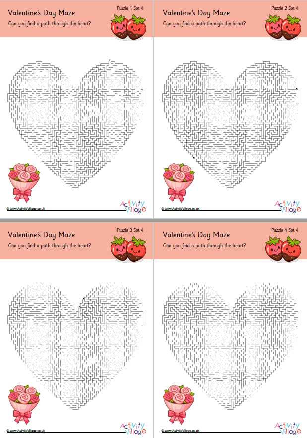 valentine mazes free printable