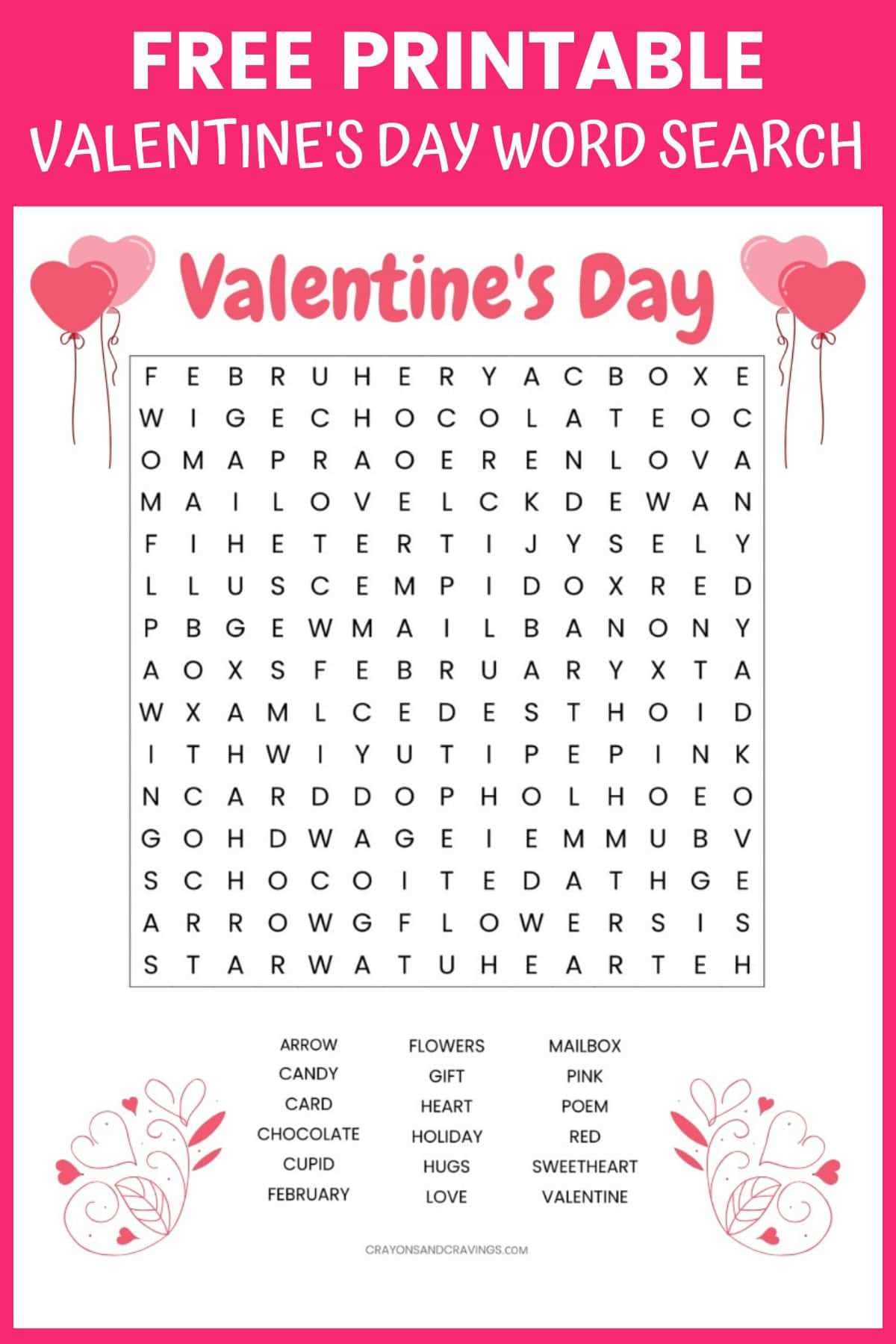 valentines day printable activities