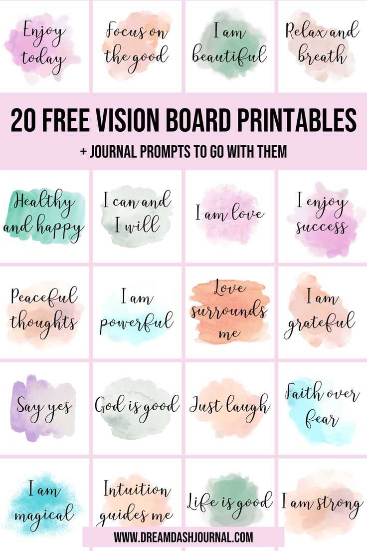 vision board affirmations printable