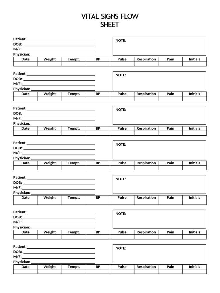 vitals sheet printable