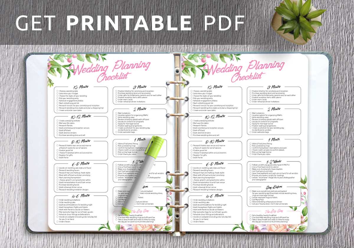 wedding ceremony checklist printable