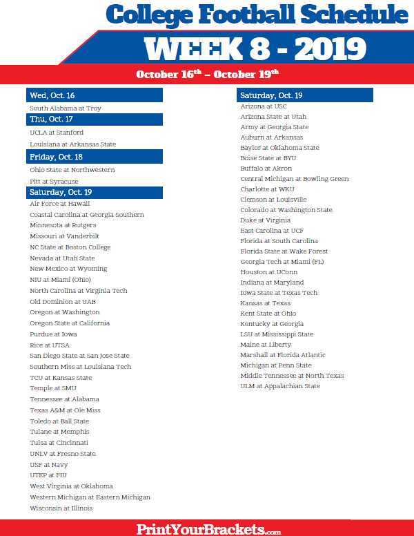 week 8 nfl printable schedule