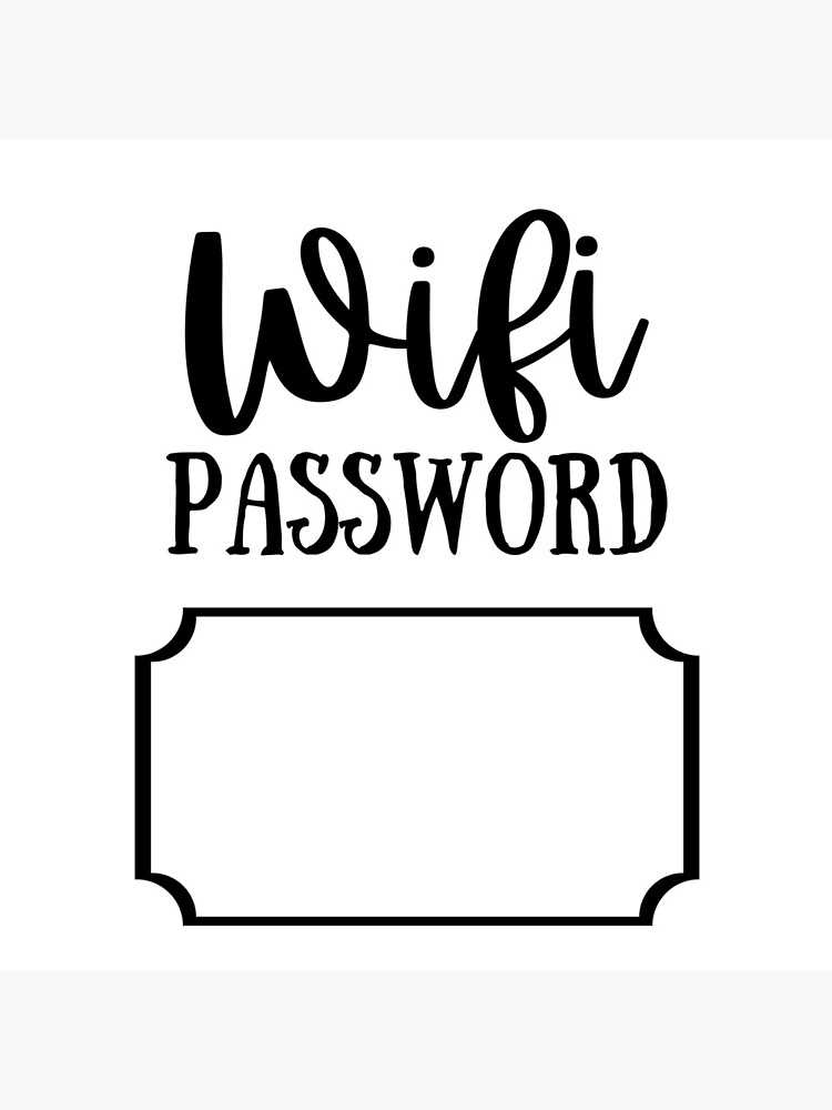 wifi password printable sign