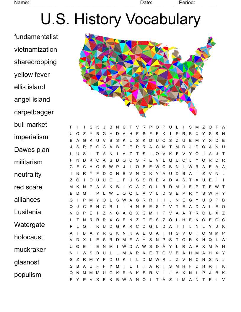 word search history printable