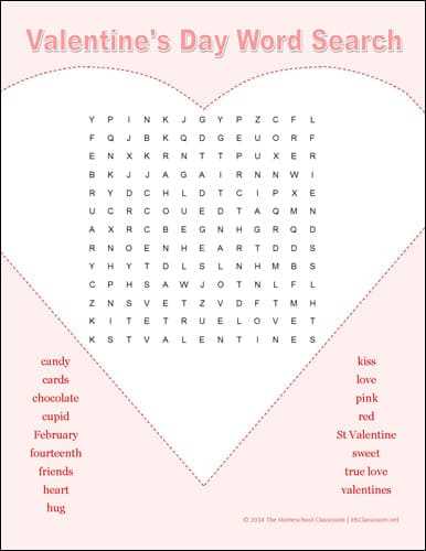 word search printable february