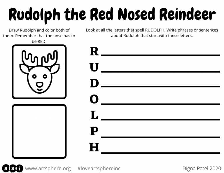 words for rudolph the red nosed reindeer printable