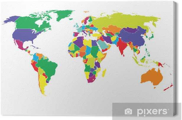 world map in color printable
