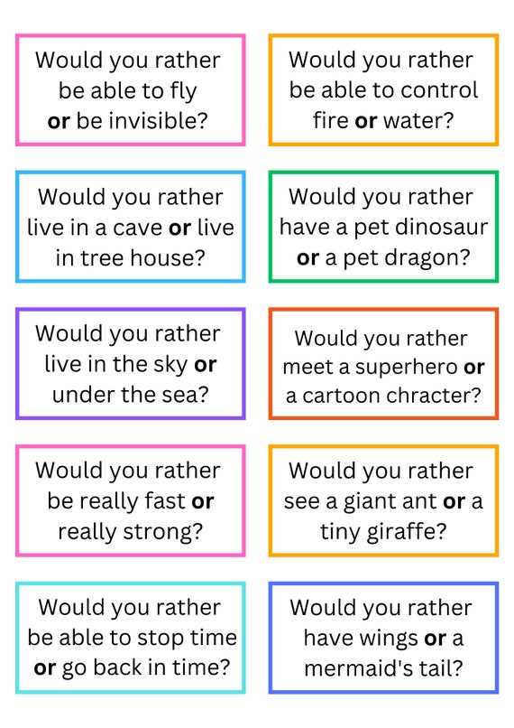 would you rather printable
