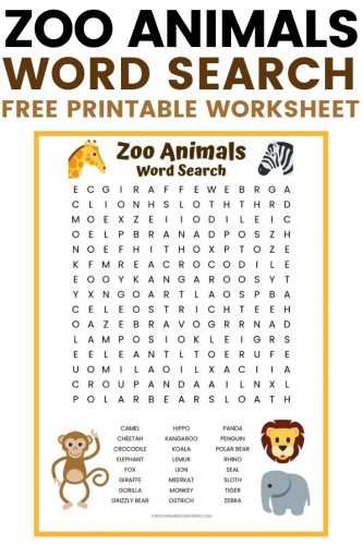 zoo animal printables