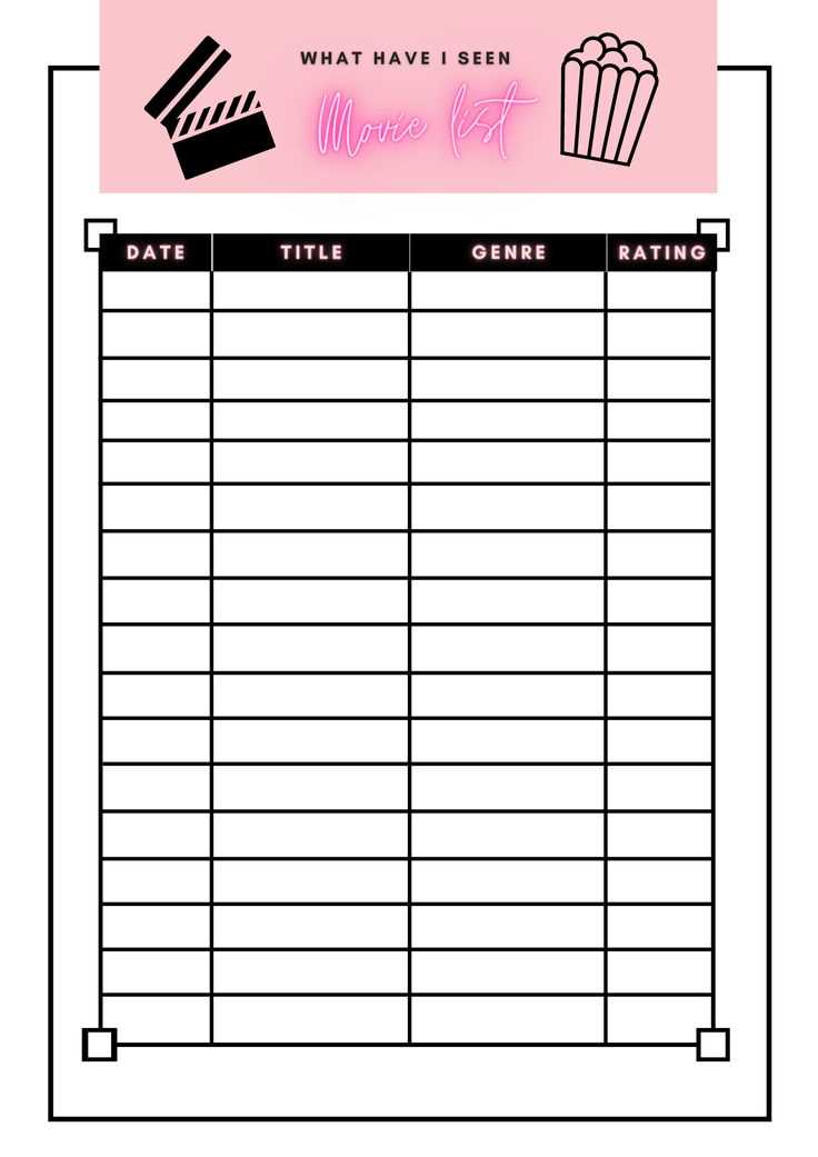 printable movie list template
