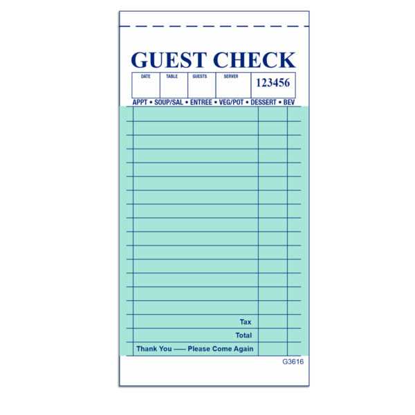 printable guest check