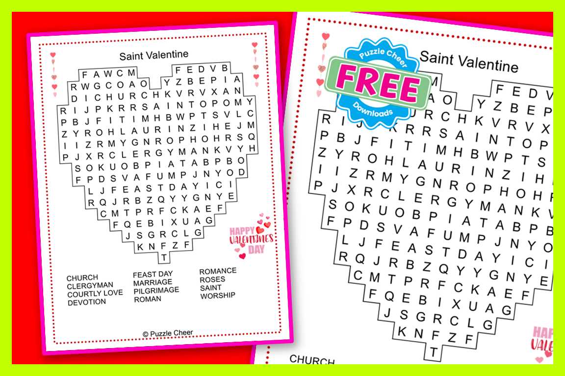 valentines word search free printable