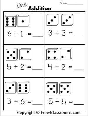 addition kindergarten worksheet printable