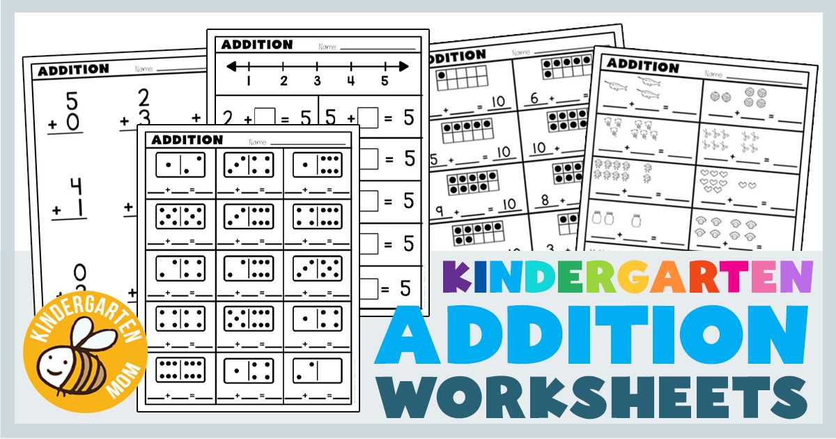 addition kindergarten worksheet printable