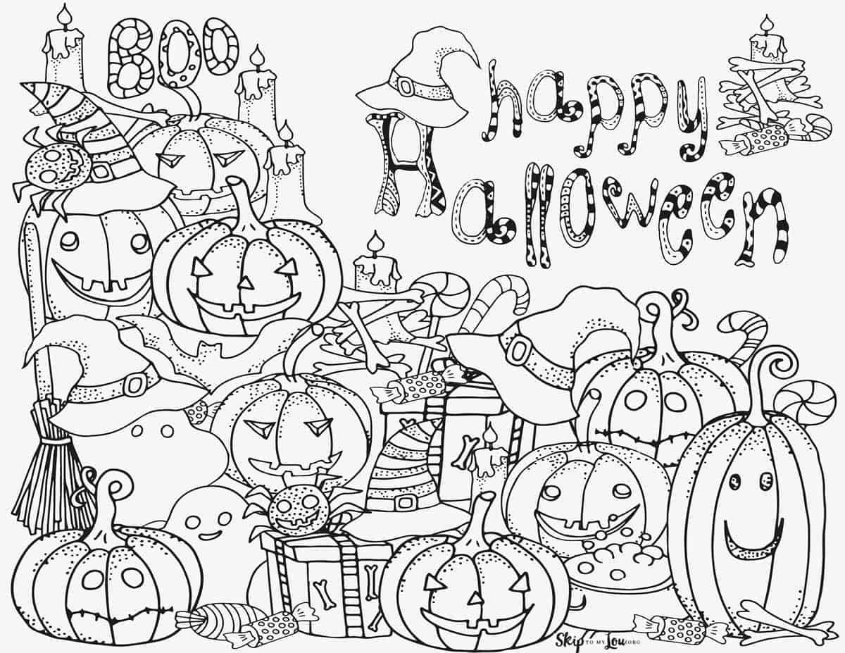 halloween printable coloring sheet