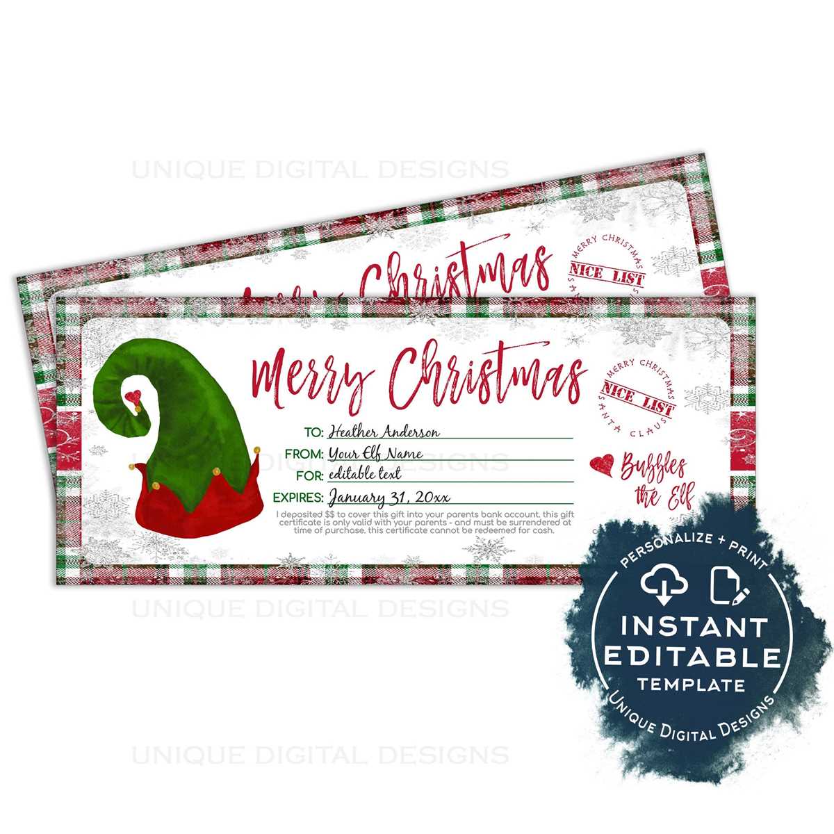printable gift certificates for christmas