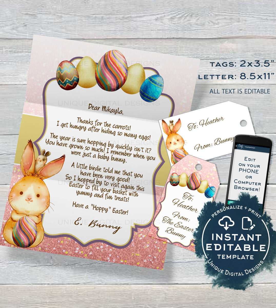 free printable letter from easter bunny