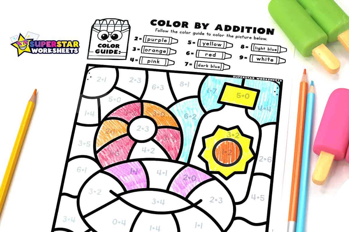 summer color by number printable