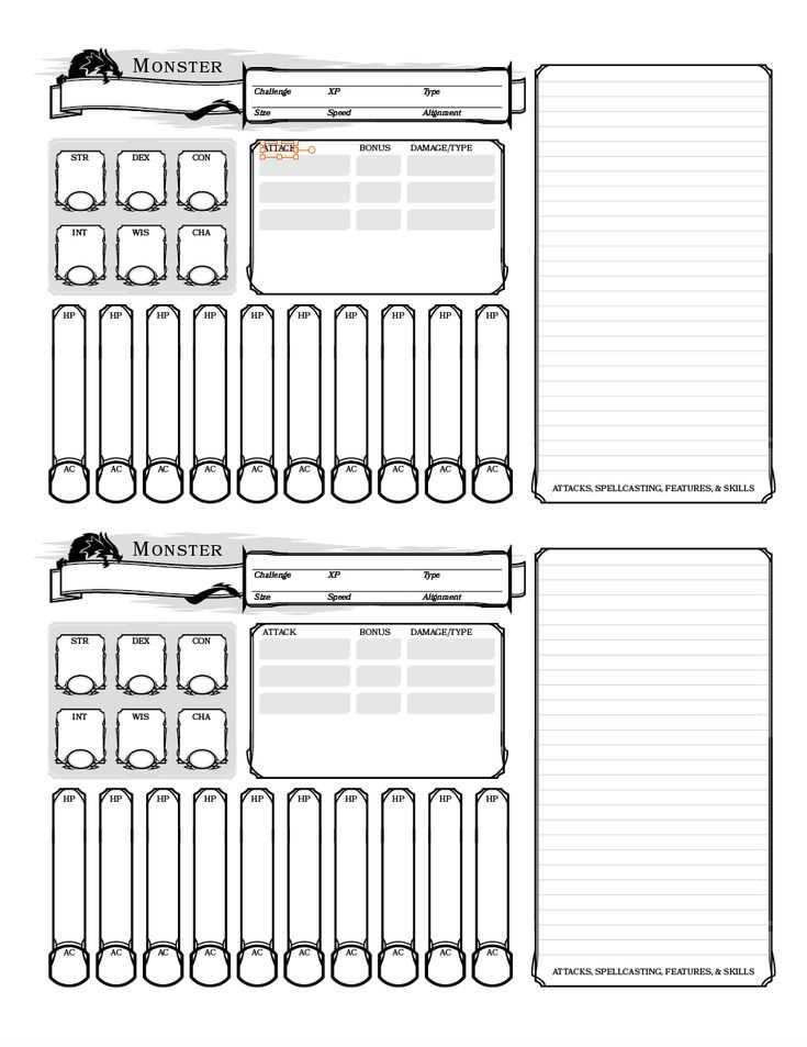printable blank monster template