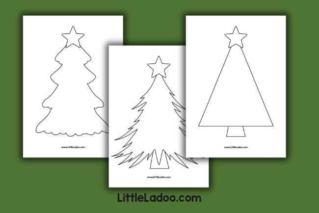 free printable outline christmas tree template
