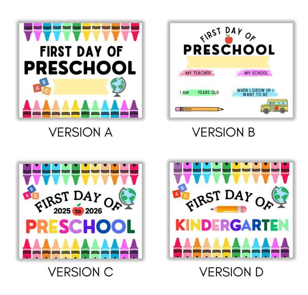 free printable first day of kindergarten sign