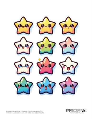 colorful stars printable