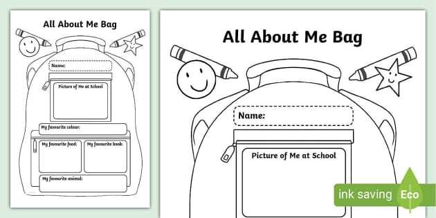 all about me bag free printable