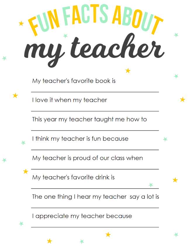 all about my teacher free printable
