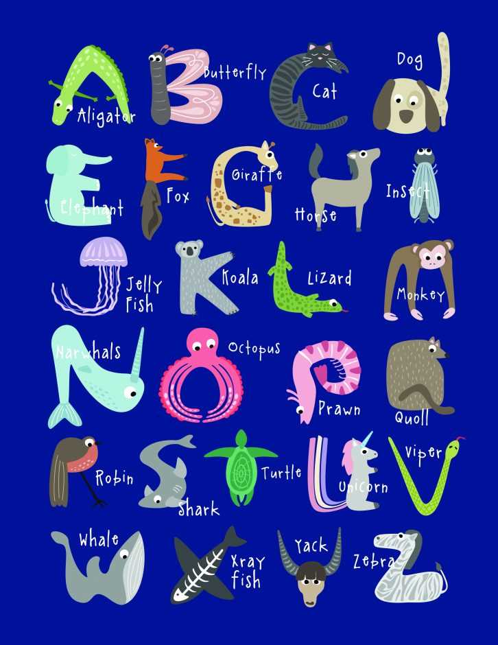 alphabet animals printable