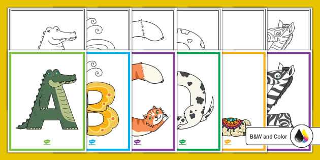 alphabet animals printable