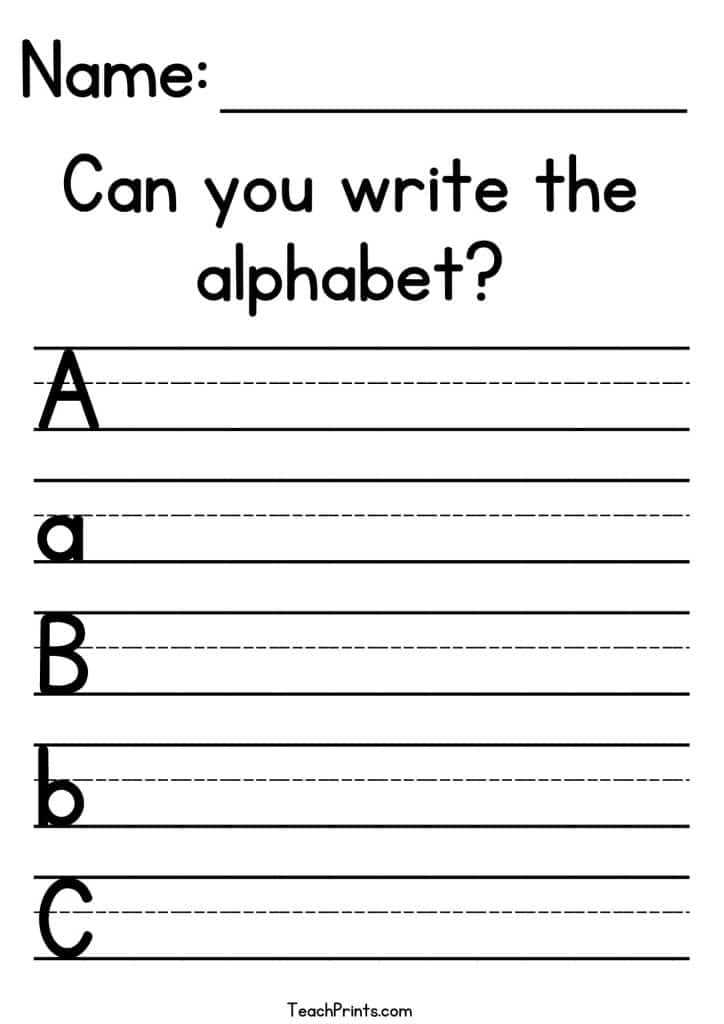 alphabet trace printable