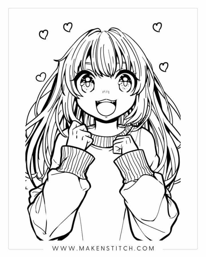 anime coloring pages free printable