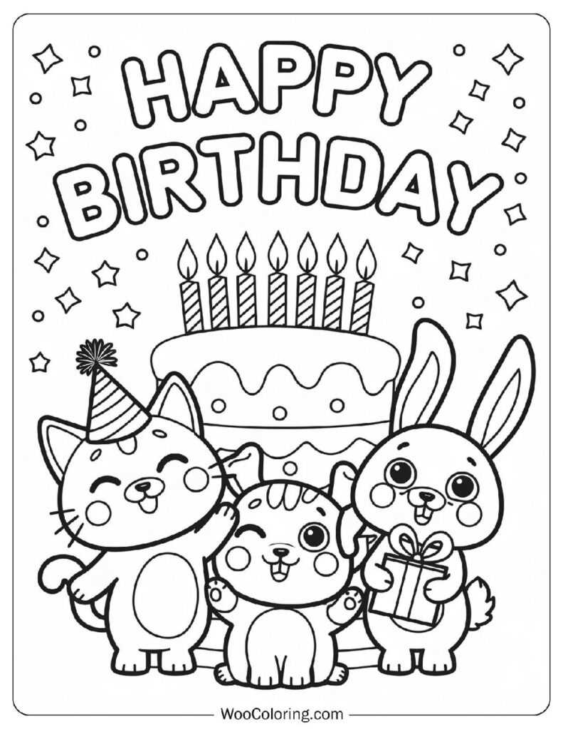 free printable happy birthday coloring pages for adults