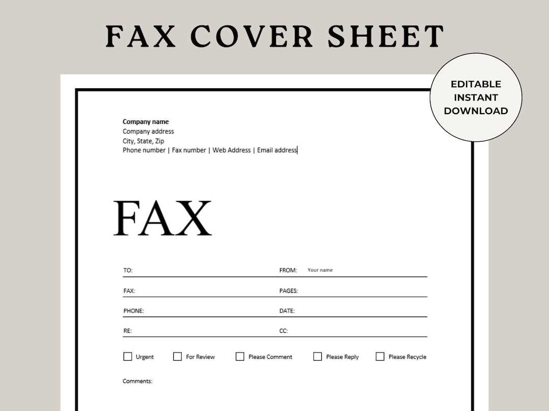 printable fax sheet cover