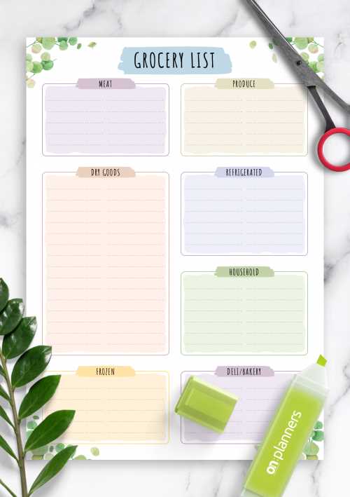 printable blank shopping list