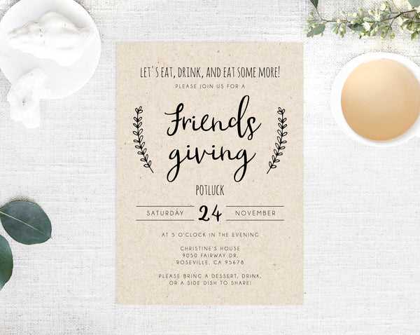 printable friendsgiving invitation