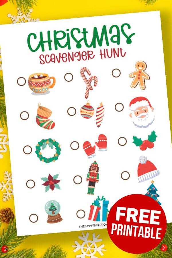 printable christmas scavenger hunt